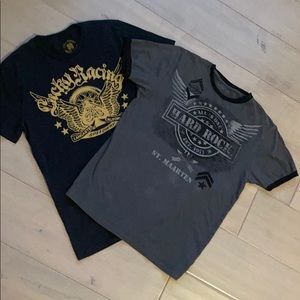 2 men’s T-shirts Lucky Brand & Hard Rock Cafe